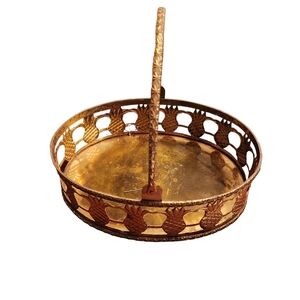 MCM Brass Handled Pineapple Basket